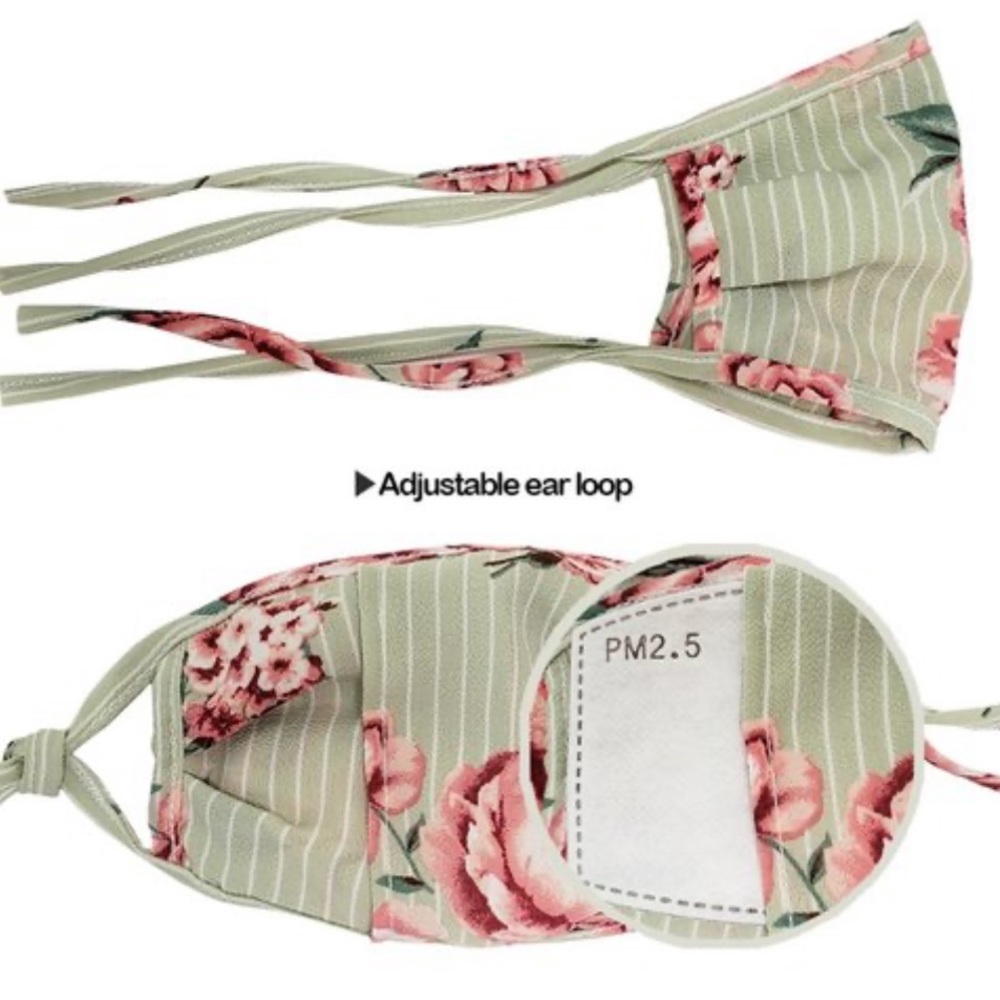 ‼️ Floral Face Mask Filter Pocket Filter Included - Picture 4 of 5